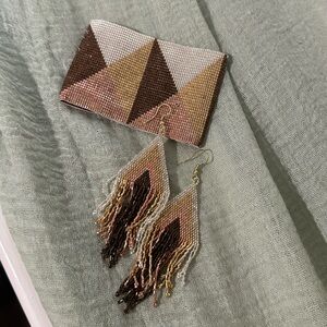 INK + Alloy Beaded Set - cuff and earrings